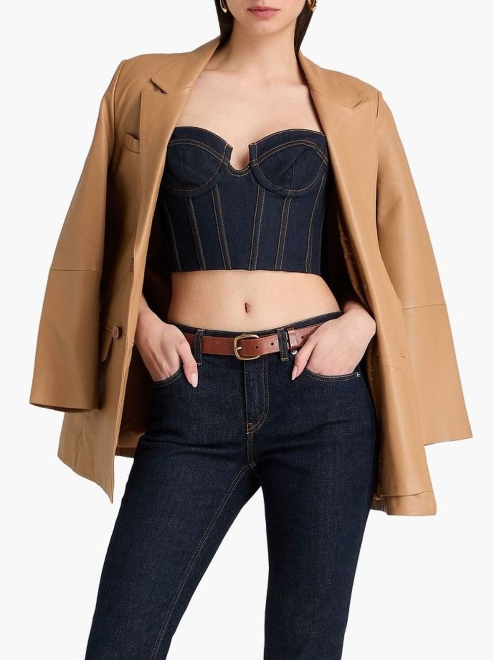 ZIMMERMANN Crush Denim Corset Top - Picture 8 of 16